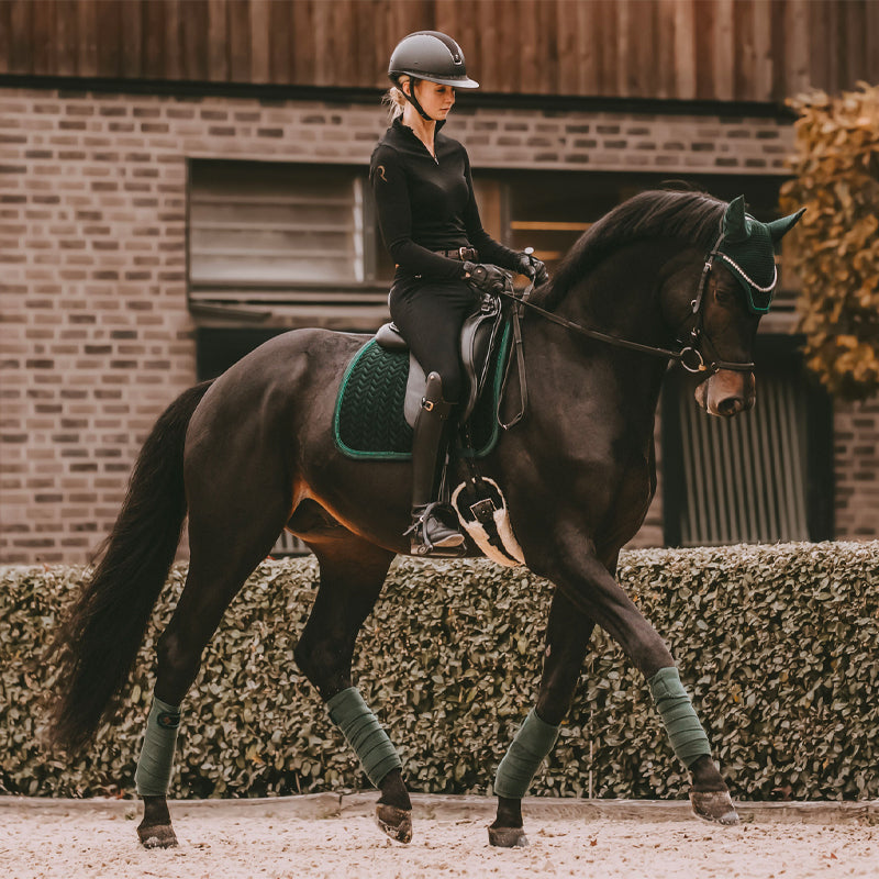 Kentucky Horsewear - Sudadero de doma Velvet Pearls verde abeto | - Ohlala