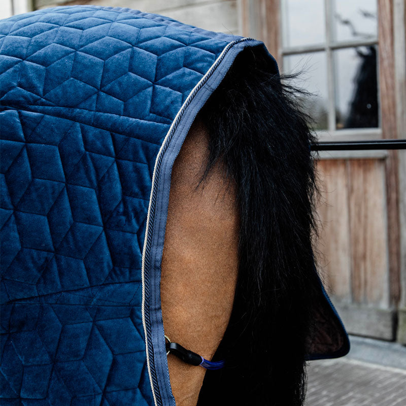 Kentucky Horsewear - Manta de presentación velvet azul marino 160g | - Ohlala