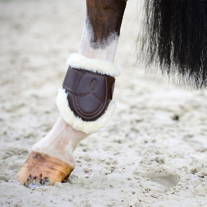 Kentucky Horsewear - Paranocche in cuoio e montone marrone | - Ohlala