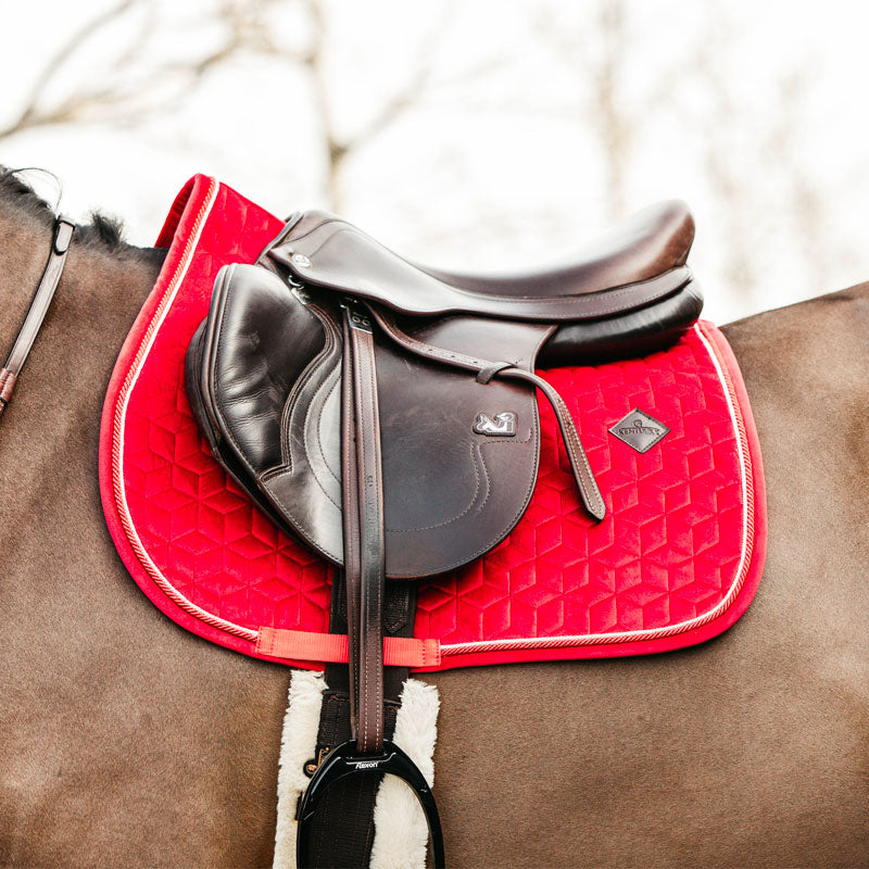 Kentucky Horsewear - Zadeldek Velvet Jumping Rood | - Ohlala