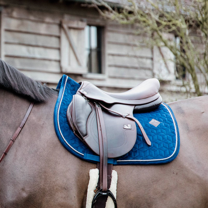 Kentucky Horsewear - Basic Velvet jumping saddle pad navy | - Ohlala