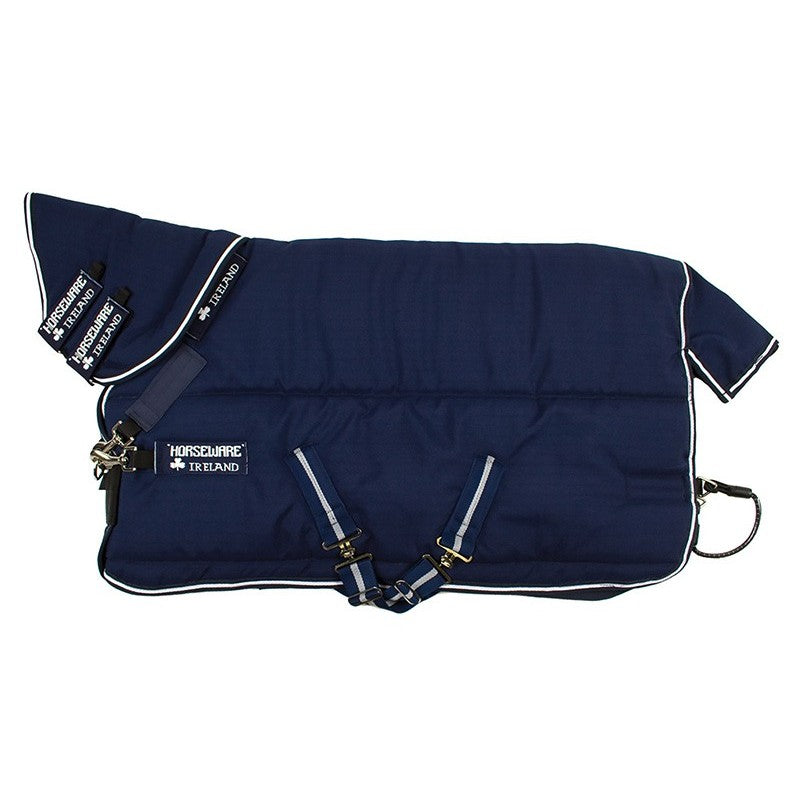 Horseware - Coperta da box Plus Vari-Layer con coprispalla blu navy 450g | - Ohlala