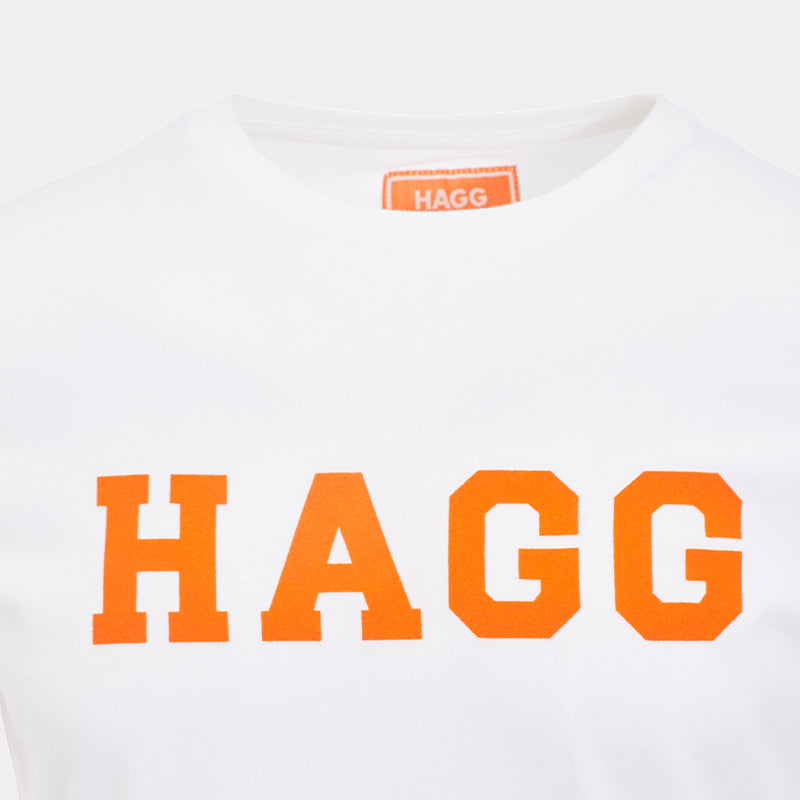 Hagg - T-shirt a maniche corte uomo bianca/arancione | - Ohlala