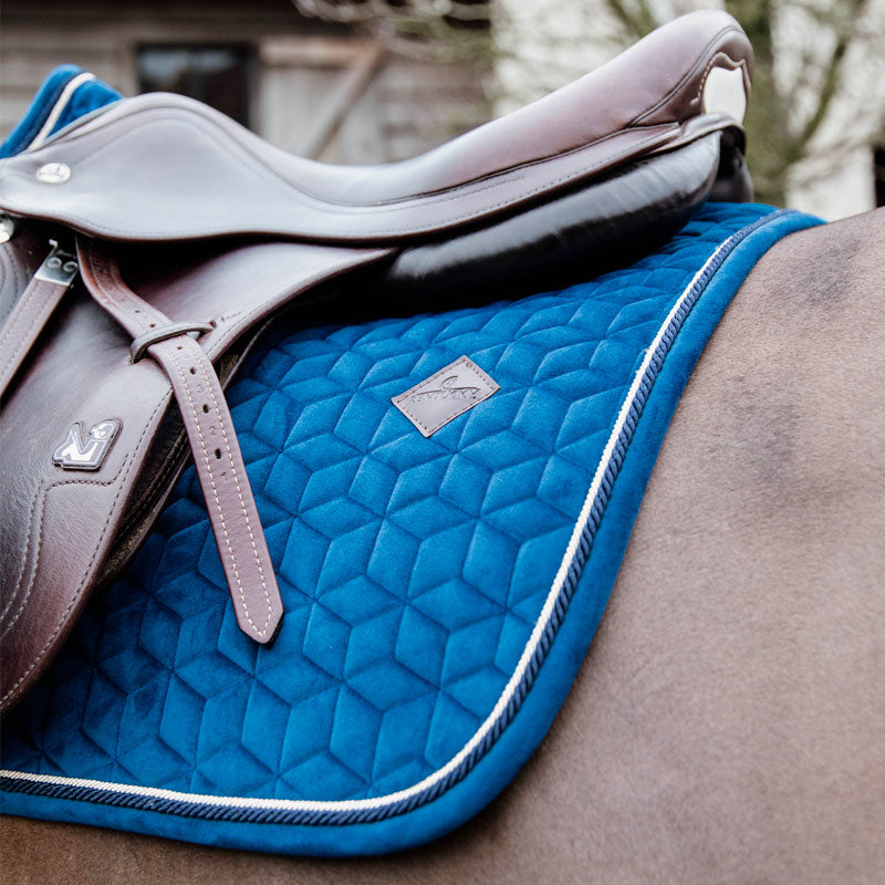 Kentucky Horsewear - Basic Velvet jumping saddle pad navy | - Ohlala