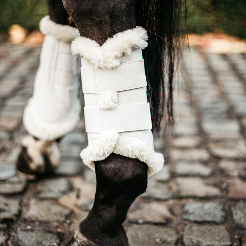 Kentucky Horsewear - Polainas Turnout Air borreguillo sintético blanco | - Ohlala