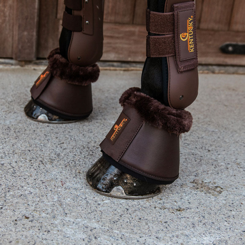 Kentucky Horsewear - Pferdeglocken Leder und Schaffell braun/braun | - Ohlala