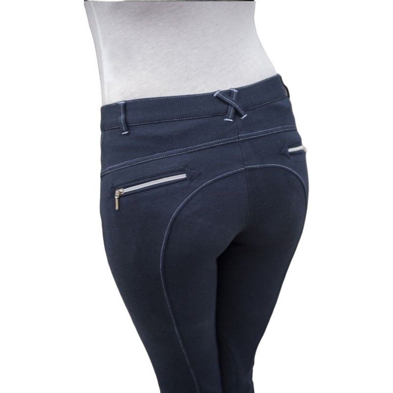 Equithème - Pantalon d'équitation enfant unisexe Zipper marine