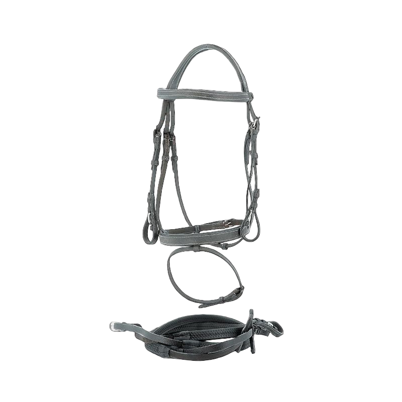Privilege Equitation - Bridon Grandville combiné avec rênes noir | - Ohlala