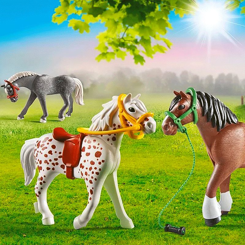 Playmobil - 3 chevaux | - Ohlala