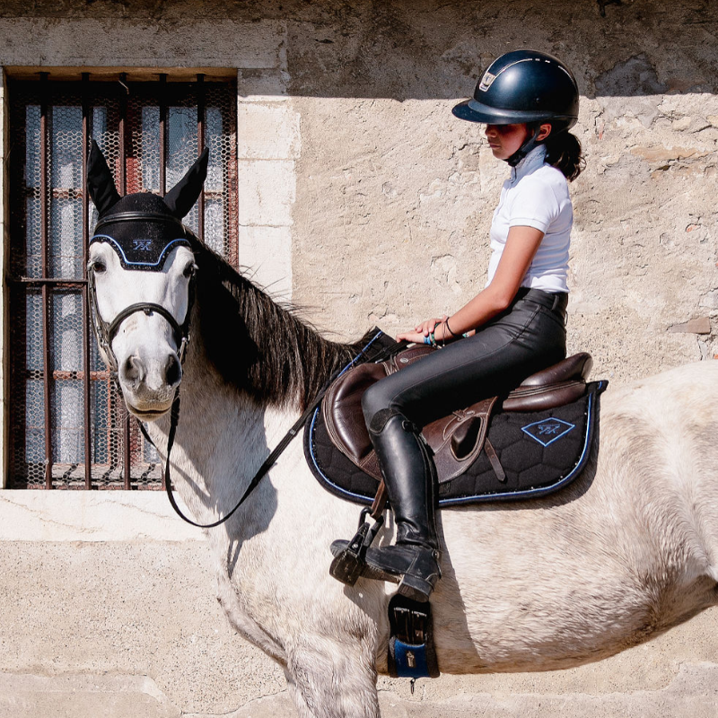 Oxxer - Tapis de selle Accent noir/ bleu roi | - Ohlala