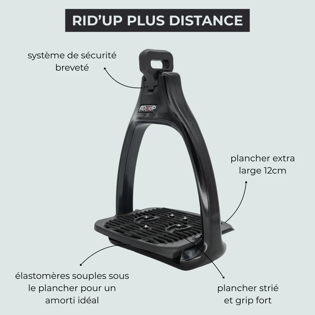 Rid'Up - Étriers de sécurité Plus Distance noir