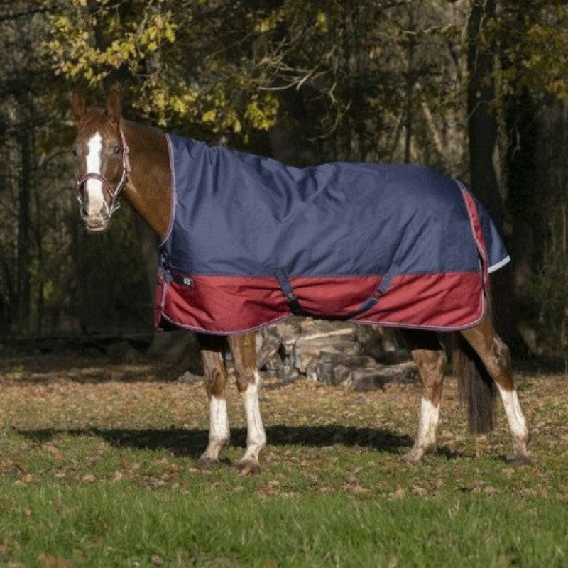 Equithème - Tyrex 1200D high neck outdoor blanket navy/burgundy 300g