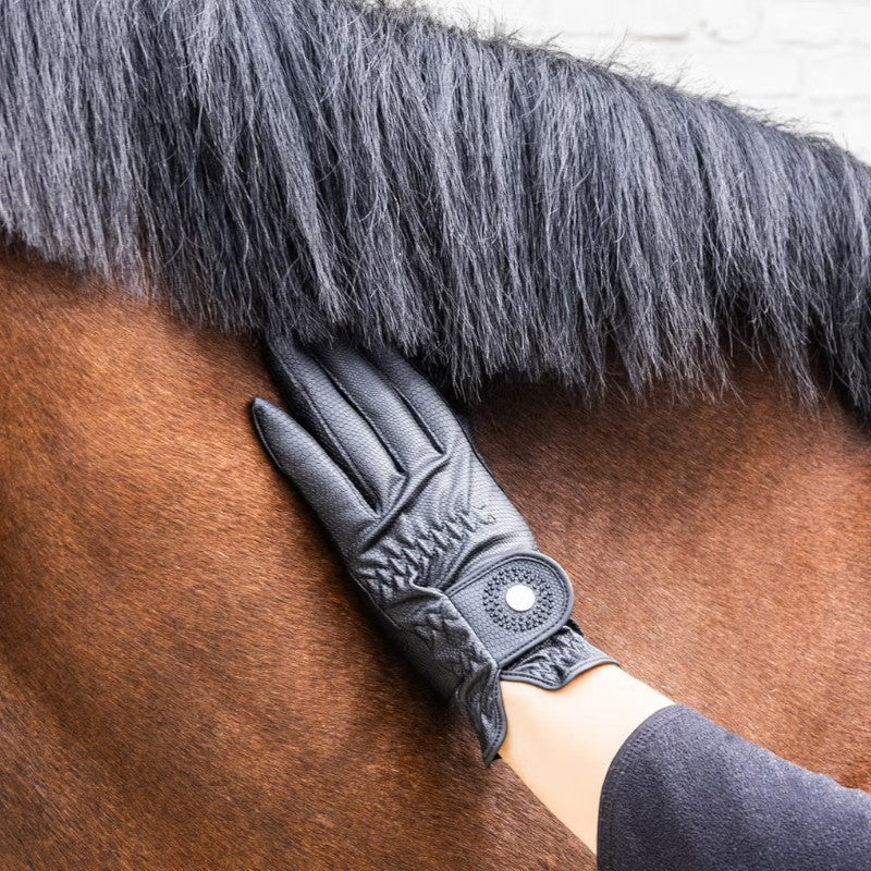 Kentucky Horsewear - Glitter riding gloves black/black | - Ohlala
