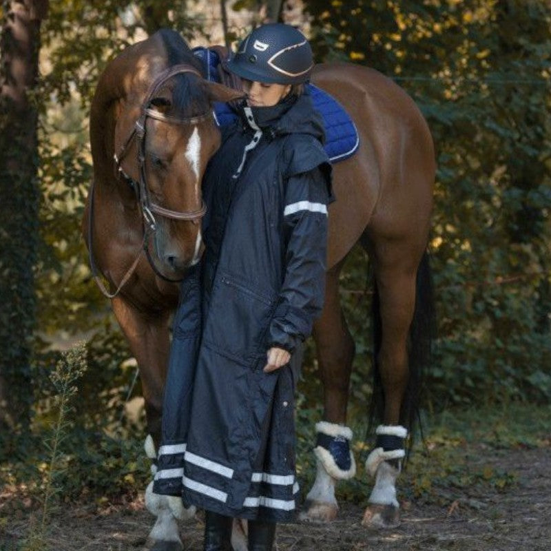 Equithème - Long navy Ridercoat rain jacket