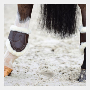 Kentucky Horsewear - Protège-boulets cuir mouton marron | - Ohlala