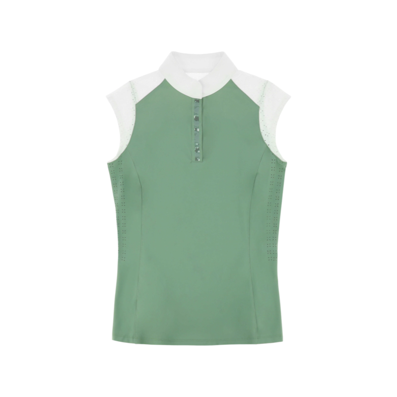 Equithème - Judith Light Green Women's Sleeveless Competition Polo