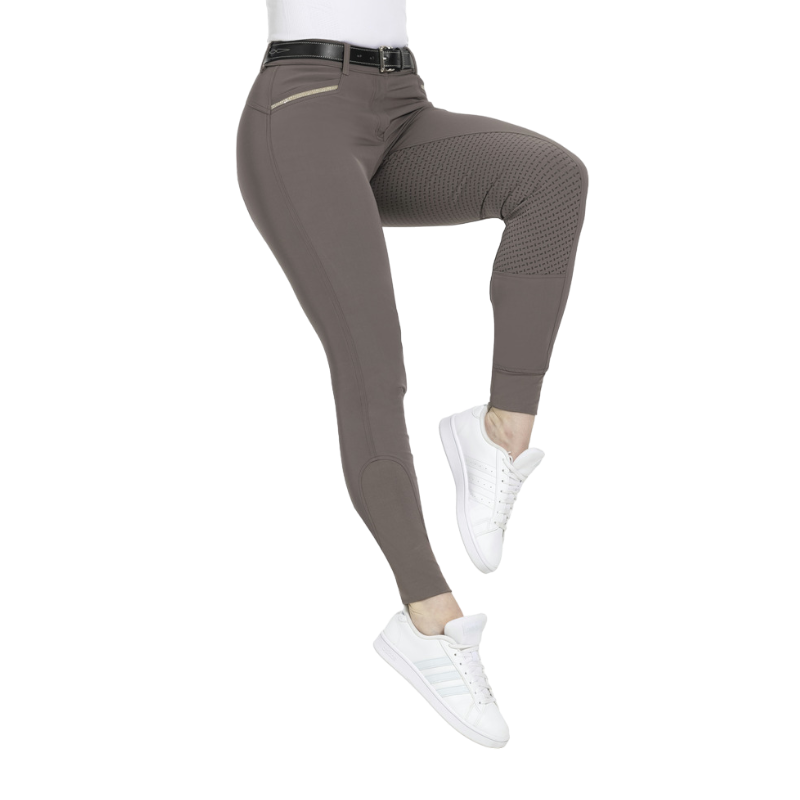 Equithème - Pantalon d'équitation femme full grip Gizel taupe | - Ohlala