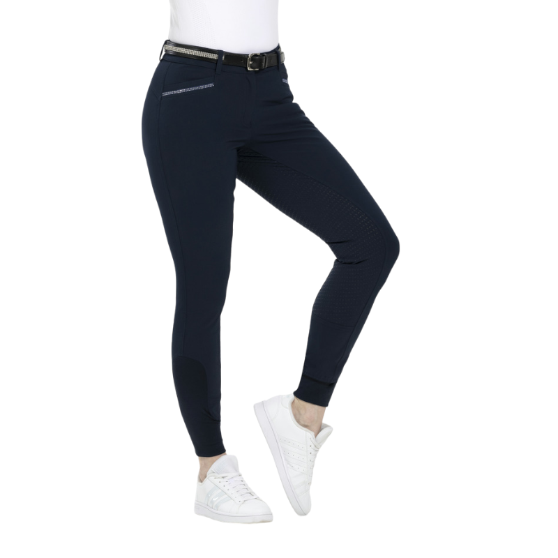 Equithème - Pantalon d'équitation femme full grip Gizel marine | - Ohlala