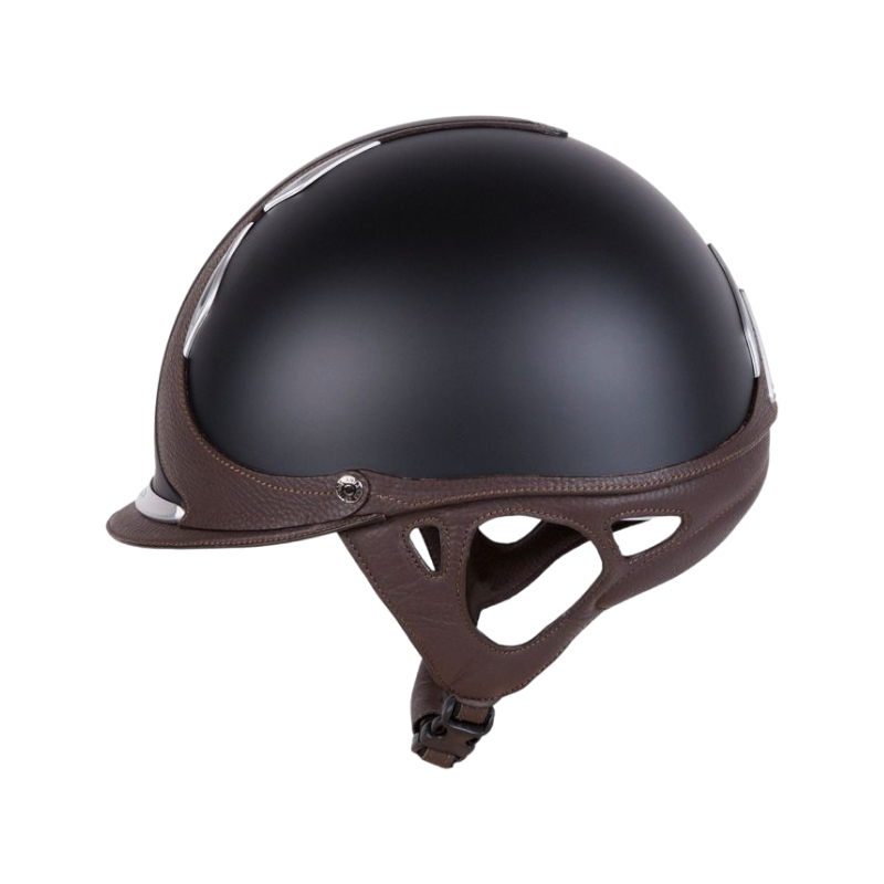 Antarès Sellier - Casque Référence Cross visière courte Noir / Marron | - Ohlala