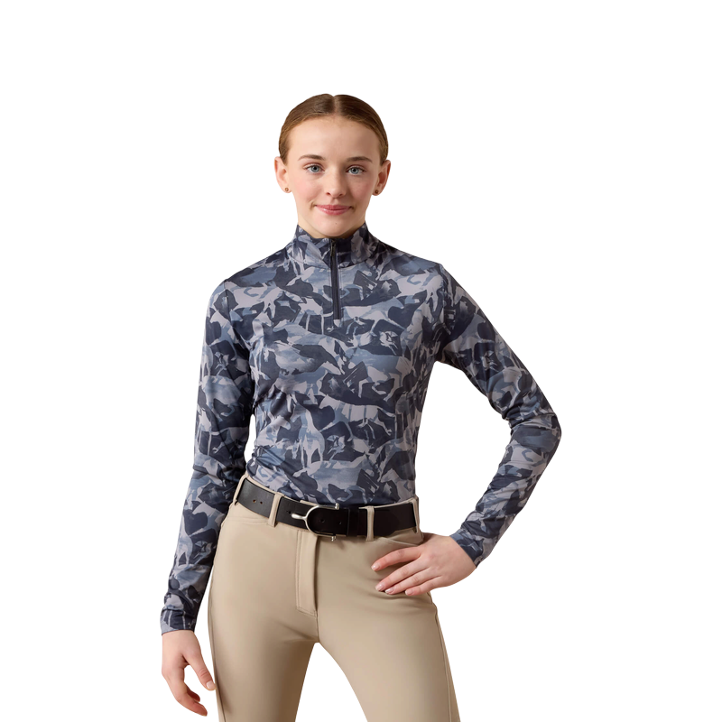 Ariat - Kinder-Langarm-Baselayer LunaVeil in Polarblau mit Coincide-Print