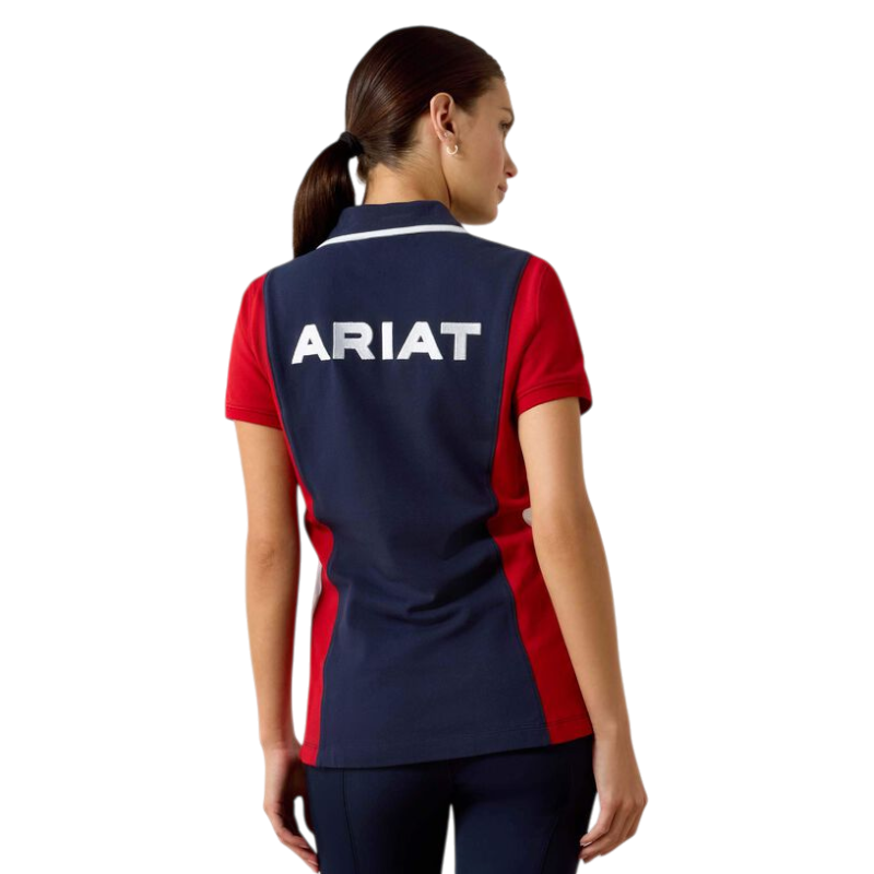 Ariat - Damen-Kurzarmpoloshirt Taryn navy red | - Ohlala