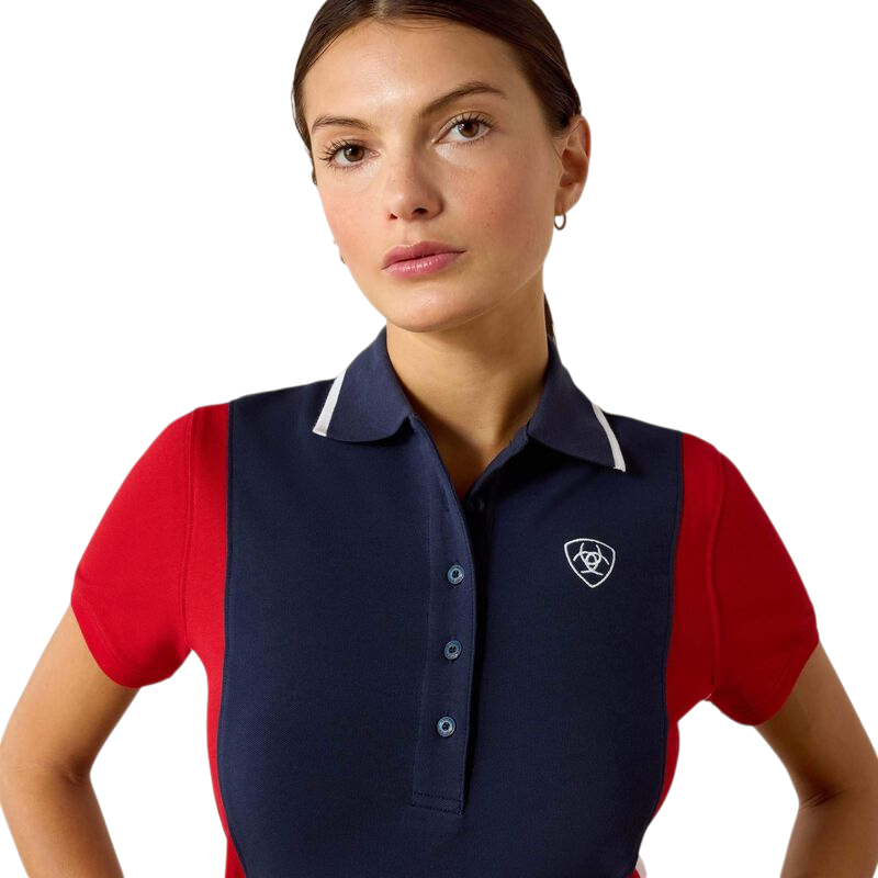 Ariat - Damen-Kurzarmpoloshirt Taryn navy red | - Ohlala