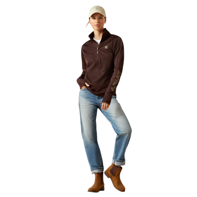 Ariat - Pull à col zippée femme Team EQ java | - Ohlala