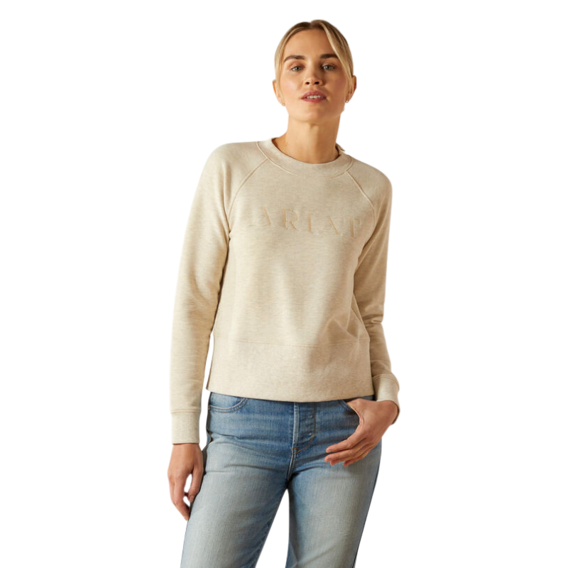 Ariat - Sweat col rond femme Martine pelican heather | - Ohlala