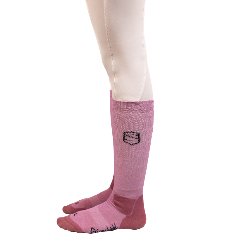 Samshield - Jeździeckie skarpety unisex Balzane Glitter blush pink | - Ohlala