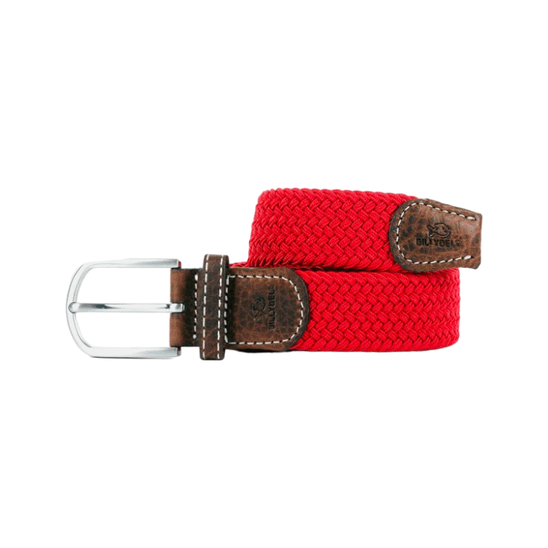 Billybelt - Pomegranate red elastic braided belt