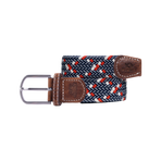 Billybelt - Frenchie Braided Belt Navy/White/Red | - Ohlala