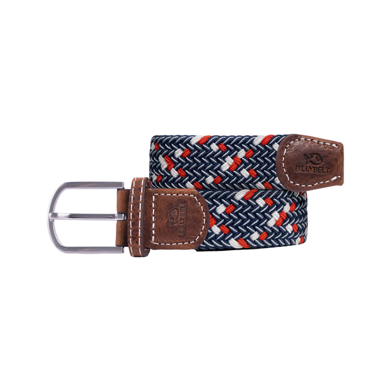 Billybelt - Ceinture tressée Frenchie marine/ blanc/ rouge