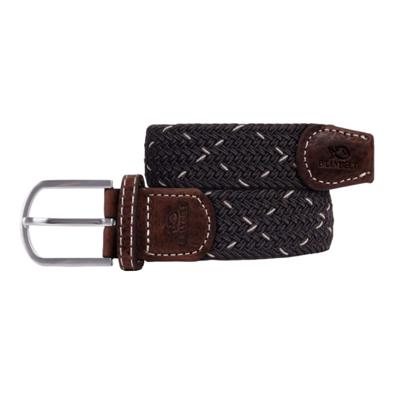 Billybelt - Ceinture tressée Kiruna noir/ blanc