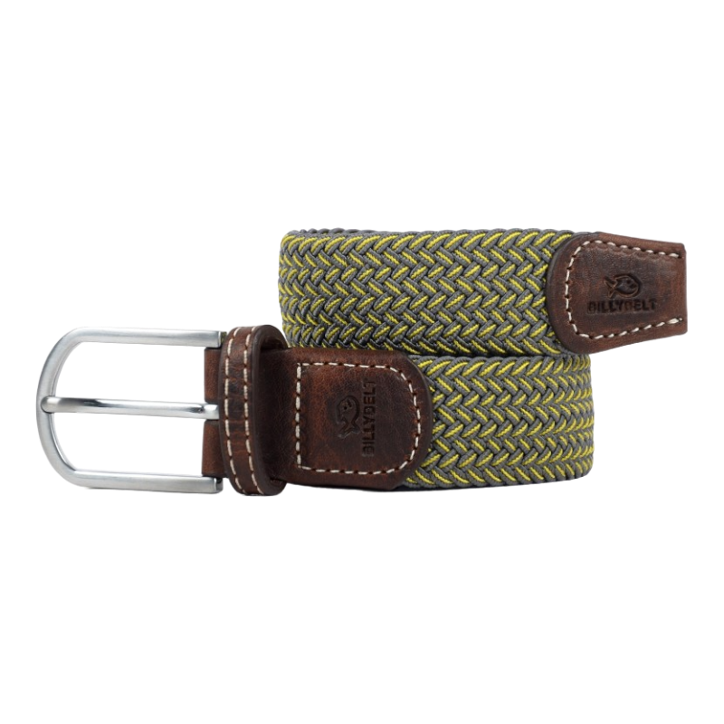 Billybelt - Ceinture tressée Budapest vert/ jaune