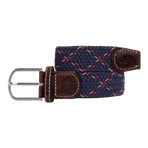 Billybelt - Oxford Braided Belt Navy/Red/Beige | - Ohlala