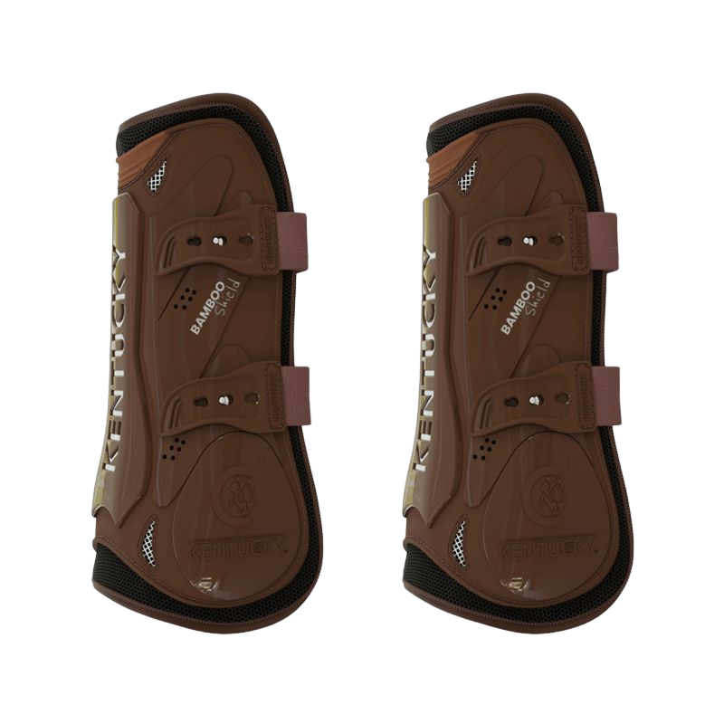 Kentucky Horsewear - Guêtres ouvertes Bamboo Elastic marron | - Ohlala