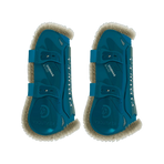 Kentucky Horsewear - Open beenbeschermers vegan schapenvacht Bamboo Elastic smaragdgroen | - Ohlala