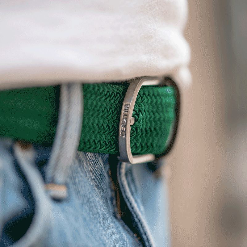 Billybelt - Ceinture tressée élastique Vert impérial | - Ohlala