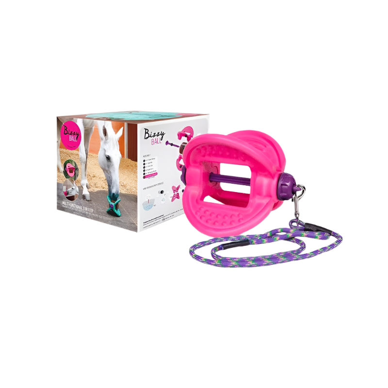 Bizzy Horse - Support de pierre divertissant Bizzy Ball fuschia