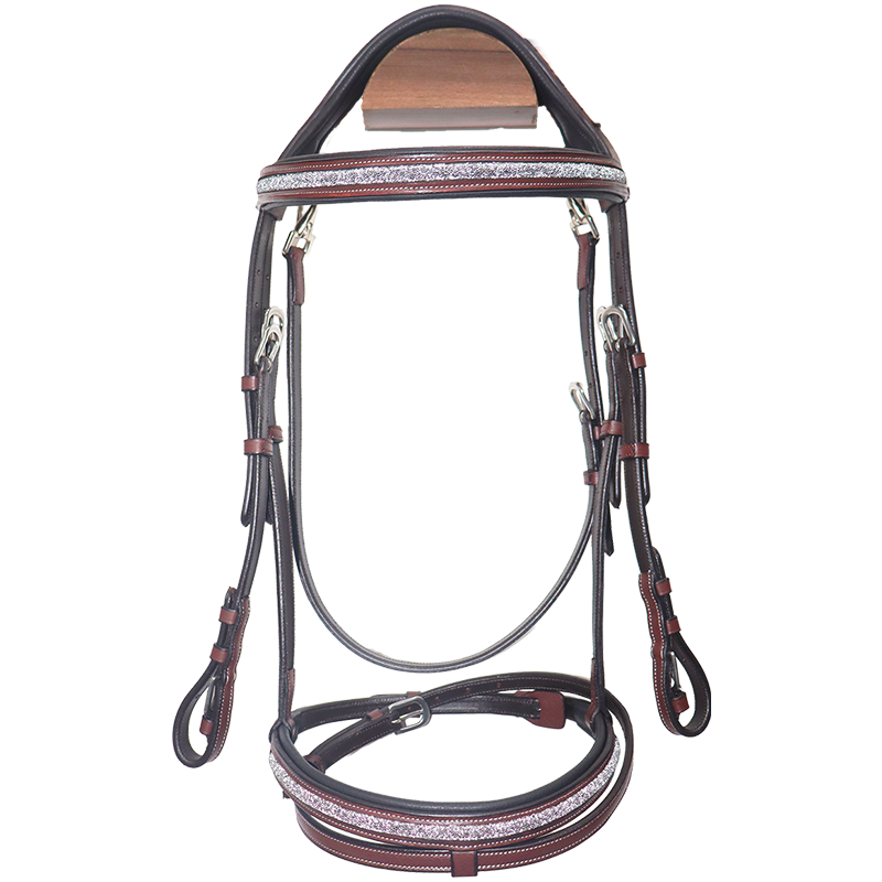 Canter - Bridon muserolle croisée Mylord marron/ argent | - Ohlala