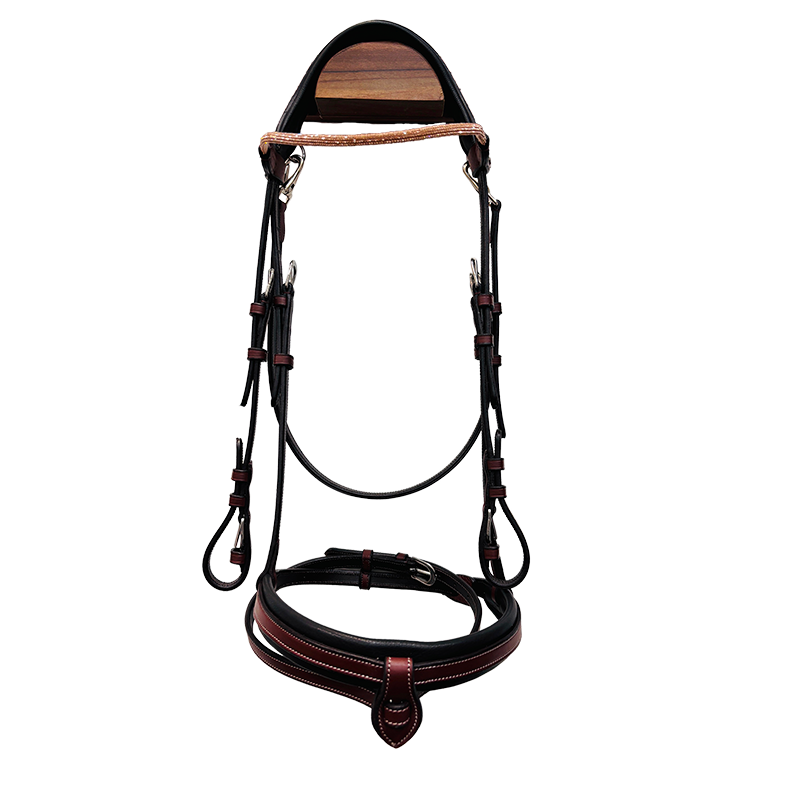 Flags & Cup - Bridon muserolle combinée Geneve marron/ rose gold | - Ohlala