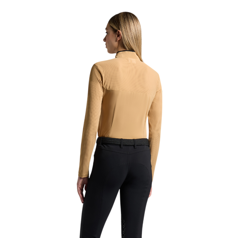 Cavalleria Toscana - Baselayer long sleeves women Perforated Jersey Inserts tan 