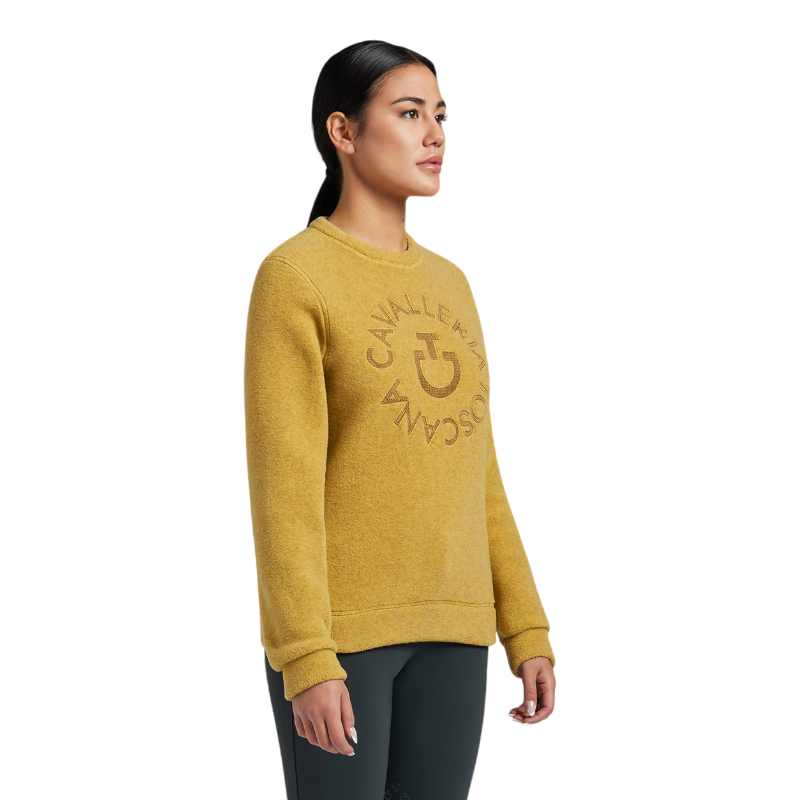 Cavalleria Toscana - Pull manches longues femme Fleece Crew Neck miel