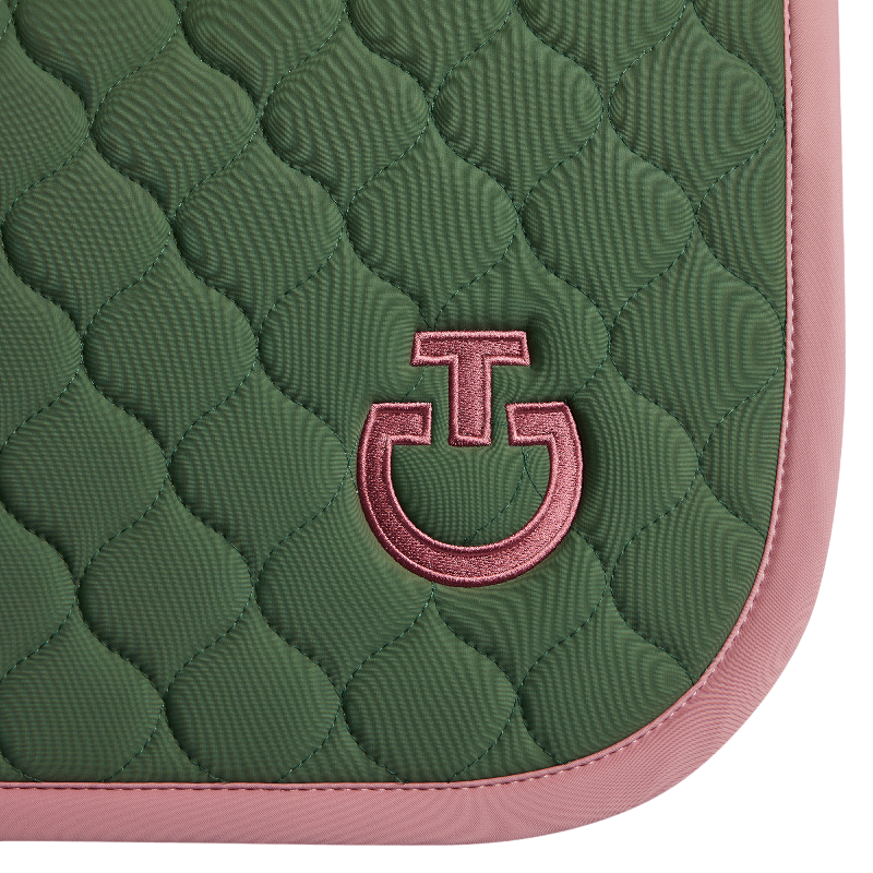 Cavalleria Toscana - Tapis de selle Circular Quilted forest green/ candy pink