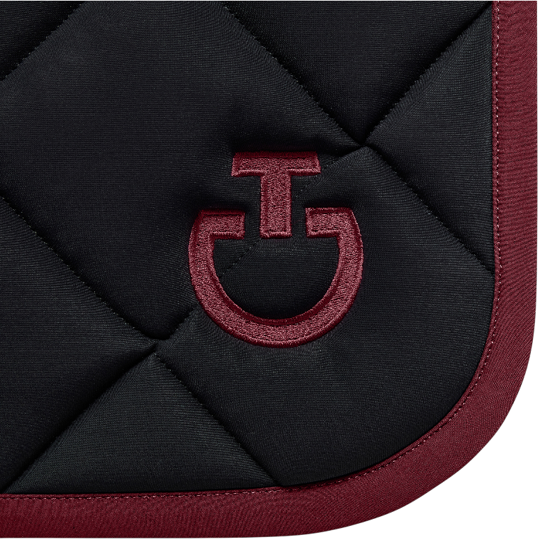 Cavalleria Toscana - Czarny/bordowy czaprak Diamond Quilted Jersey | - Ohlala