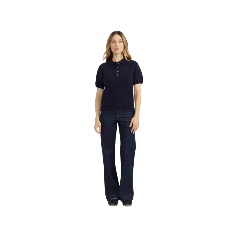 Harcour - Women's Cherry Navy Short-Sleeve Polo