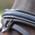 Canter - Bridon muserolle croisée Mylord marron/ marine | - Ohlala