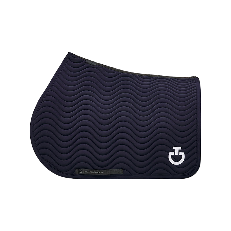 Cavalleria Toscana - Tapis de selle Quilted Wave Jersey marine | - Ohlala