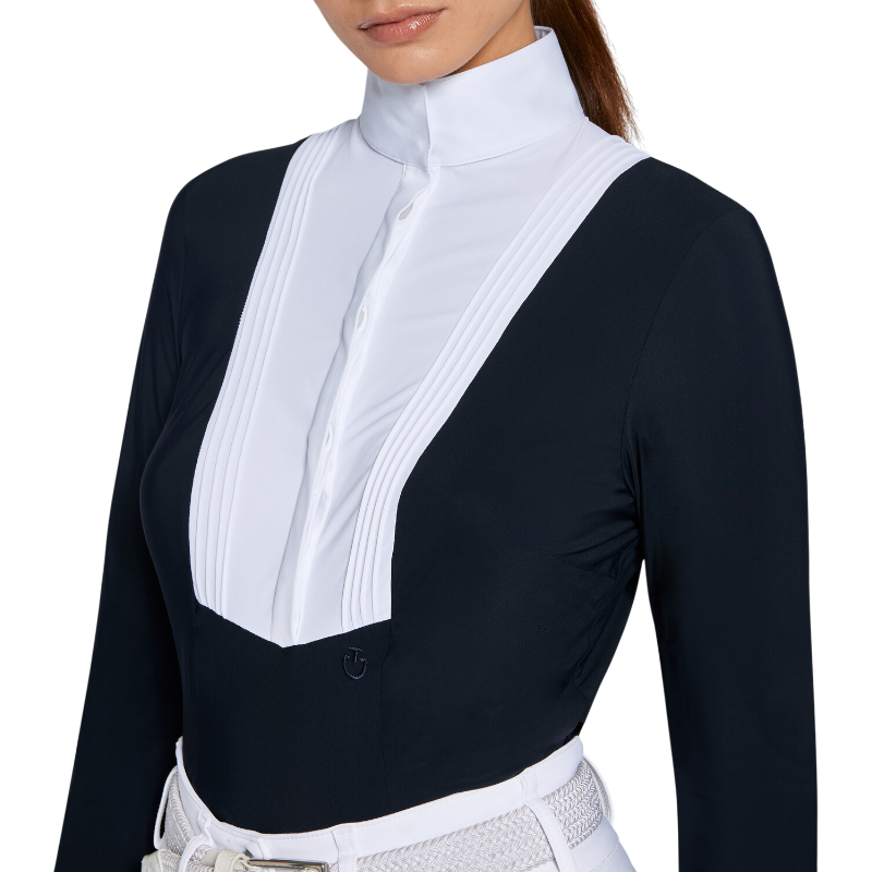 Cavalleria Toscana - Polo de concours manches longues femme Americain marine | - Ohlala