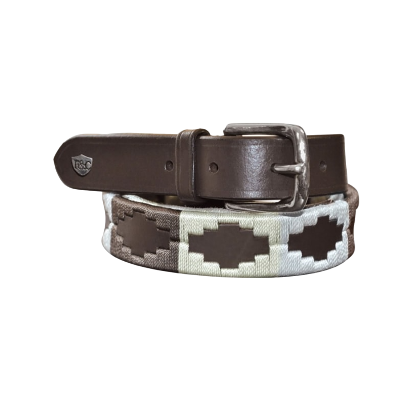 Flags &amp; Cup - Brown/chocolate/taupe Chukka Belt
